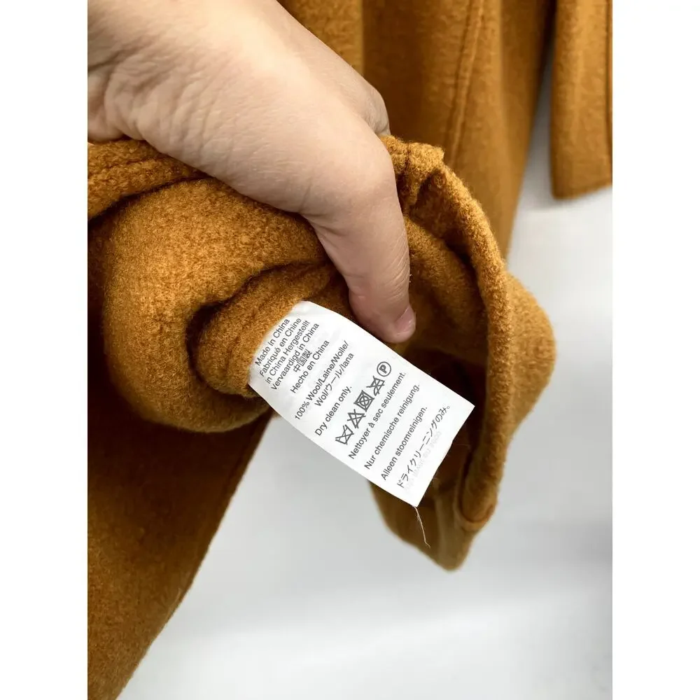 J. Crew 4 Boiled Italian Wool Mustard Yellow Pea Coat